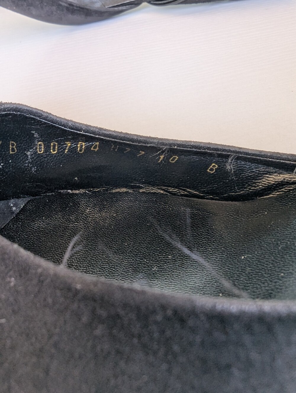Salvatore Ferragamo Black Suede Peep-Toe Kitten Heels - Picture 7 of 12